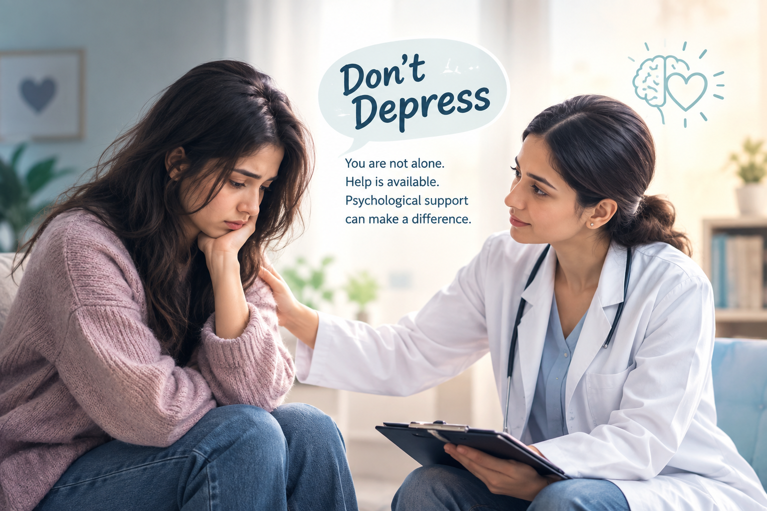 Psychologist supporting a client during a counselling session